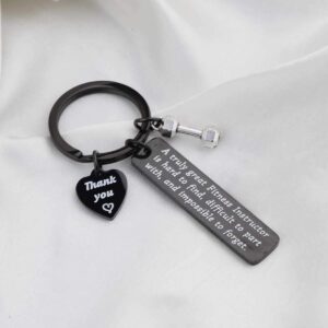 ENSIANTH Fitness Instructor Gift A Truly Great Fitness Instructor is Hard to Find Keychain Personal Trainer Gift Instructor Thank You Gift (Truly Fitness Black-K)