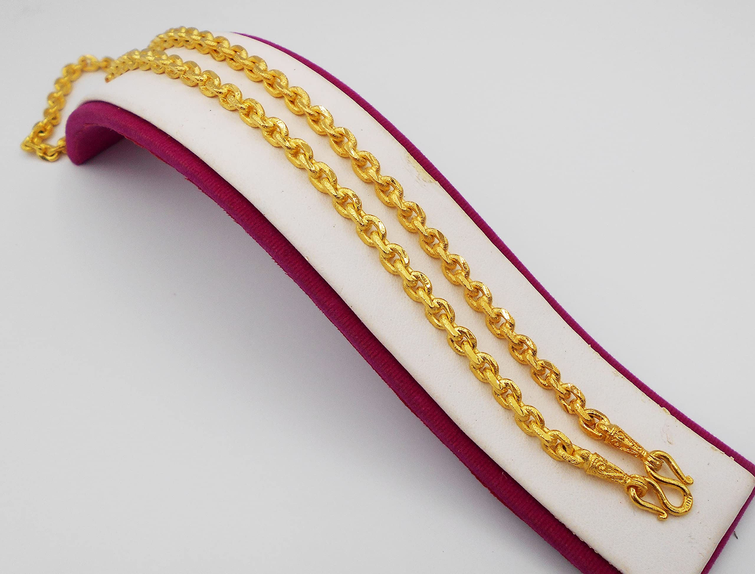 arrawana77 Men's, Women Classic Chain 22k 23k 24k Thai Baht Gold GP Necklace 26 Inch 5 mm 40 Grams Jewelry