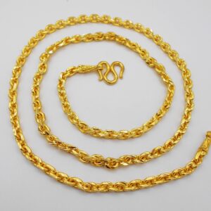 arrawana77 Men's, Women Classic Chain 22k 23k 24k Thai Baht Gold GP Necklace 26 Inch 5 mm 40 Grams Jewelry