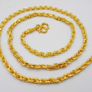 arrawana77 Men's, Women Classic Chain 22k 23k 24k Thai Baht Gold GP Necklace 26 Inch 5 mm 40 Grams Jewelry