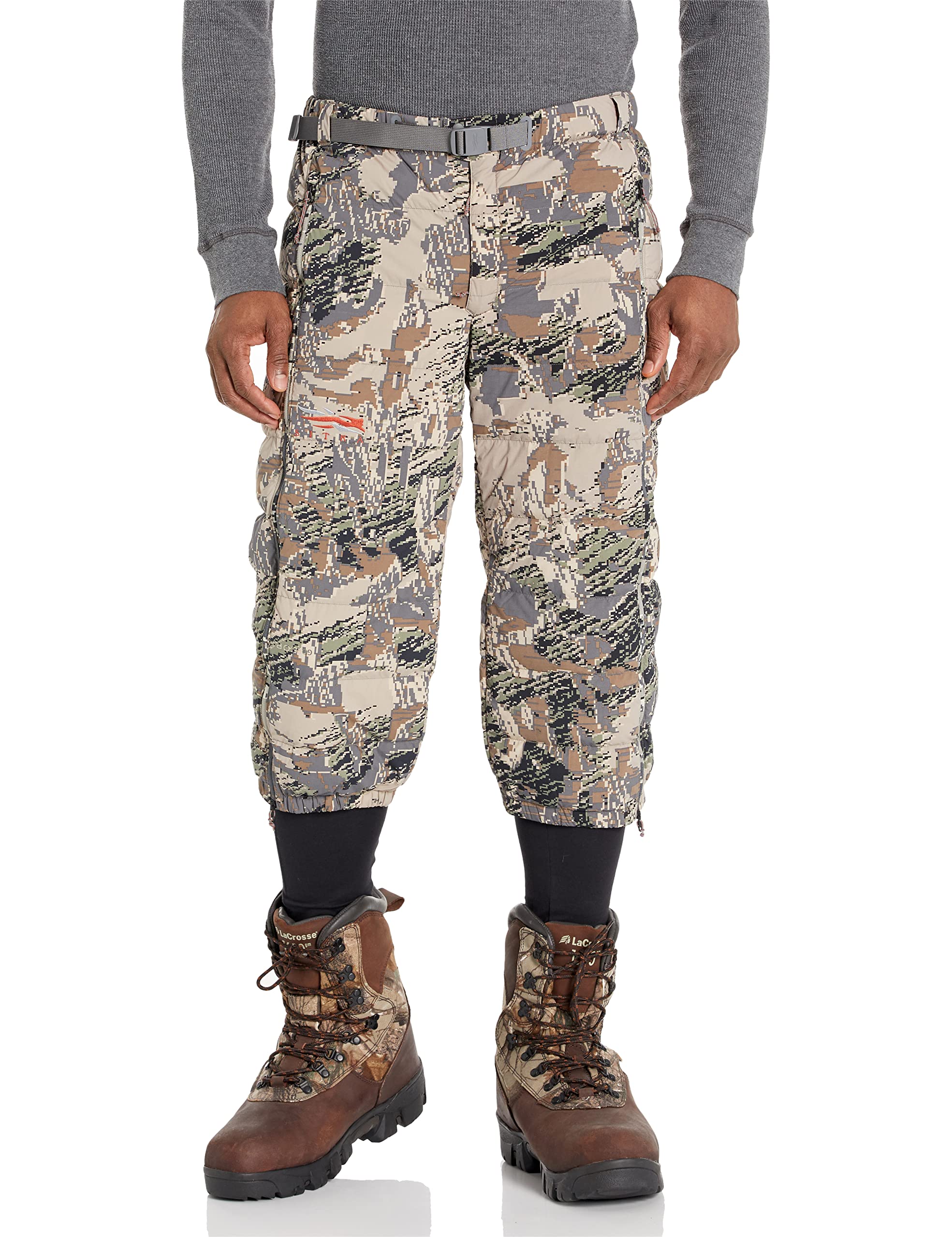 SITKA Unisex-Adult Kelvin Lite Down 3/4 Camo Insulated Warm Packable Hunting Pants, Optifade Open Country, Large