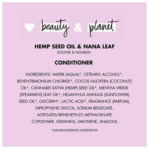 Love Beauty And Planet Soothe & Nourish Dry Hair Conditioner Clean Scalp & Nourished Hair Care Hemp Seed Oil & Nana Leaf Paraben & Silicone Free and Vegan, 32.3 Fl Oz