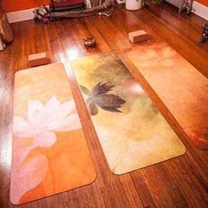 Hot bikram yoga mat for hot yoga - yoga mats with beautiful designs - eco rubber yoga mat non slip, thin, eco-friendly and long hot yoga mat - perfect sweat proof yoga mat for professional yogis