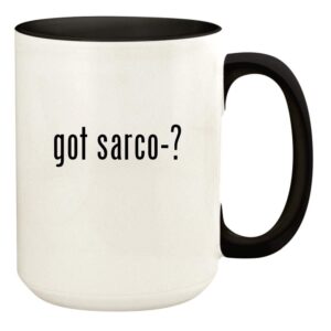 Knick Knack Gifts got sarco-? - 15oz Ceramic Colored Handle and Inside Coffee Mug Cup, Black