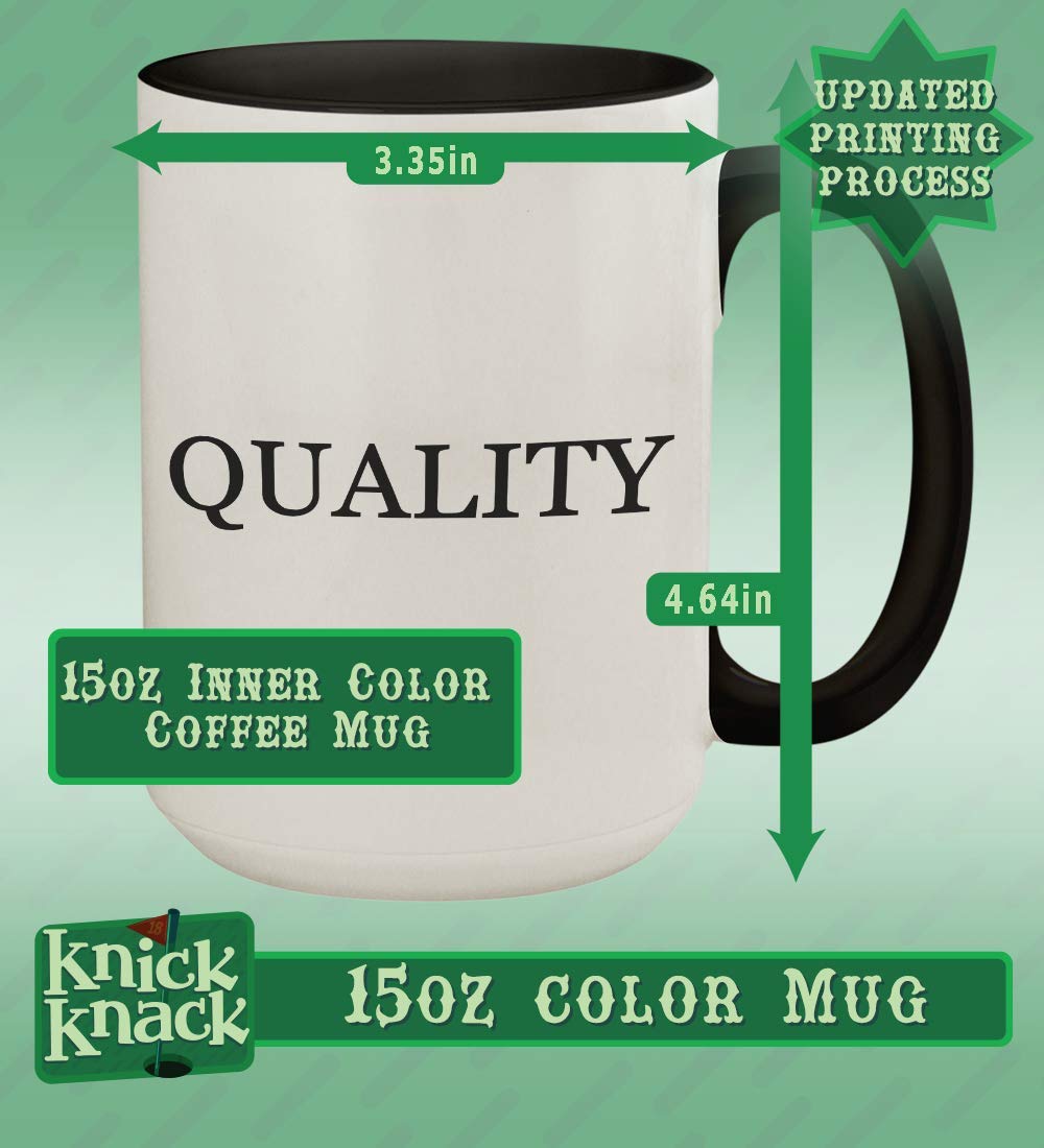 Knick Knack Gifts got sarco-? - 15oz Ceramic Colored Handle and Inside Coffee Mug Cup, Black