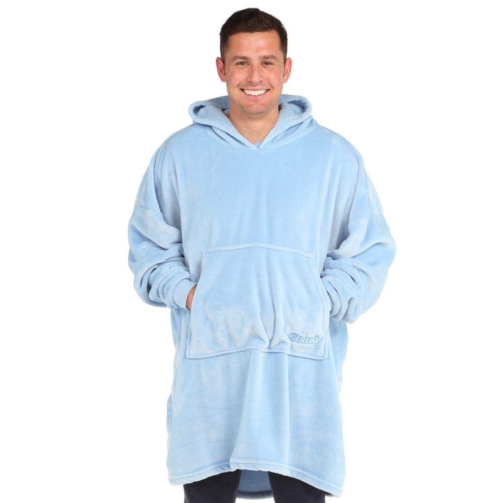 THE COMFY Dream | Oversized Light Microfiber Wearable Blanket, Seen on Shark Tank, One Size Fits All, (Sky Blue)