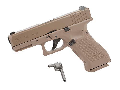 Wearable4U Glock 19X GEN5 Air Gun with 5x12 CO2 Tanks and Pack of 1500ct Steel BBS Bundle (Tan) (+CO2 +BBS)