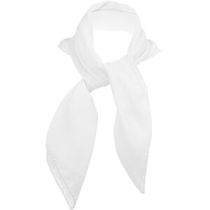 Skeleteen Chiffon Head Neck Scarf - White Classic Retro Sheer Square Head Scarves Handkerchiefs Handbag Ties for Women and Girls