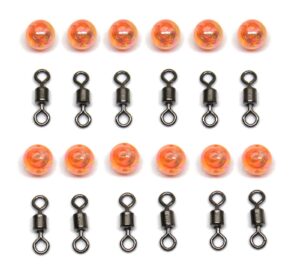 carolina swivel kit (12 pack) – 12 roller swivels, 12 carolina rig beads for bass fishing