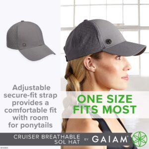 Gaiam Women's Baseball Cap - Classic Womens Ball Cap with Breathable Sol Design to Keep Cool in Summer, Cute Baseball Caps for Women with Ponytail Holder & Premade Bill for Built-In SPF, Dusk