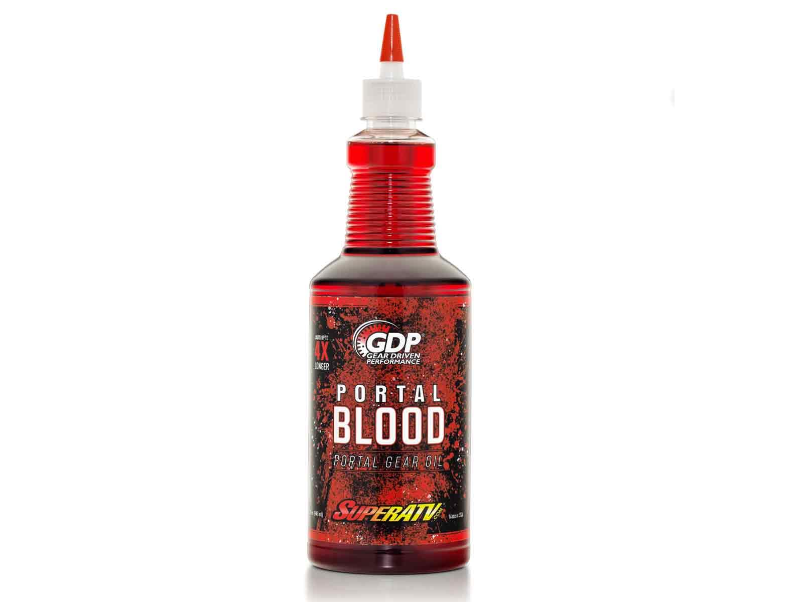 SuperATV.com Portal Blood | High Performance Portal Gear Oil | Designed for UTV/ATV Portal Gear Lifts | Lasts up to 4 Times Longer Than Other Gear Oil | One 32 OZ Bottle | Lowers Operating Temperature