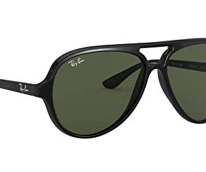 Ray-Ban RB4125M Scuderia Ferrari Collection Aviator Sunglasses, Black/G-15 Green, 57 mm