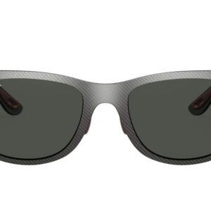 Ray-Ban RB8395M Scuderia Ferrari Collection Square Sunglasses, Matte Carbon On Allutex/Dark Grey, 52 mm