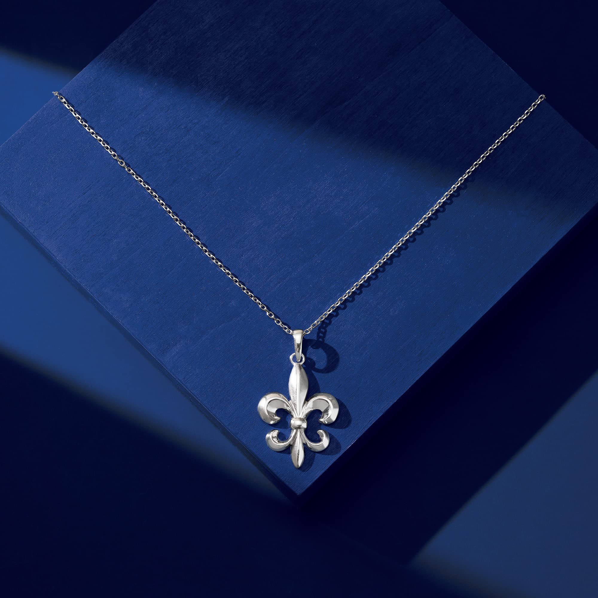 Ross-Simons Italian Sterling Silver Fleur-De-Lis Necklace. 18 inches