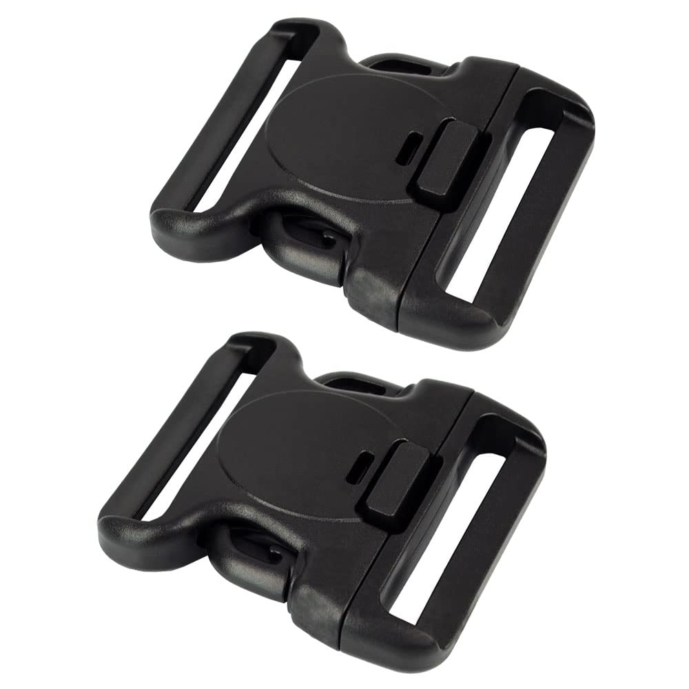 ROCOTACTICAL 2.25" Replacement Buckle System for 2-1/4in Duty Belt, Tri-Release Plastic Belt Buckle, Triple Lock,2-Pack, Black