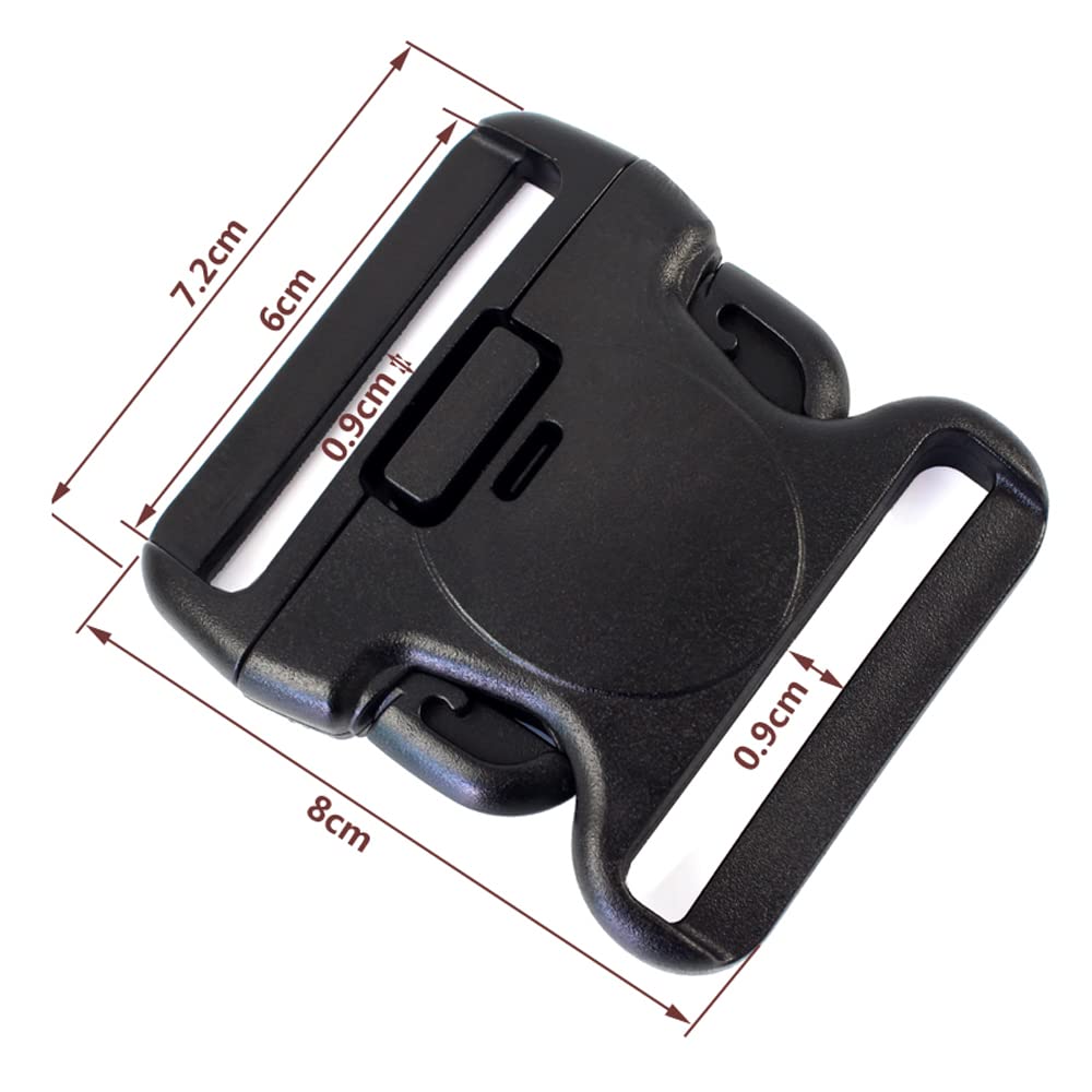 ROCOTACTICAL 2.25" Replacement Buckle System for 2-1/4in Duty Belt, Tri-Release Plastic Belt Buckle, Triple Lock,2-Pack, Black