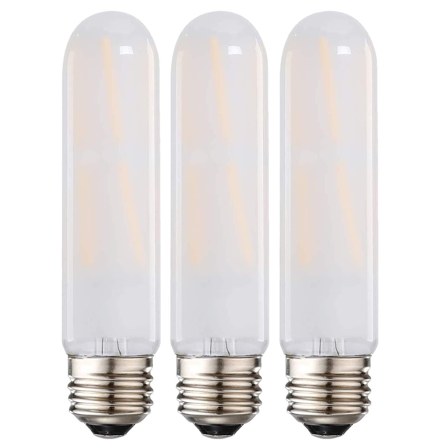 LEOOLS T10 Led Frosted Bulb, 8W Dimmable Tubular LED Light Bulb, 75 Watt Incandescent Bulb Equivalent, 2700K Soft Warm White, Frosted Glass, E26 Base, for Cabinet Display Cabinet etc,3 Pack.