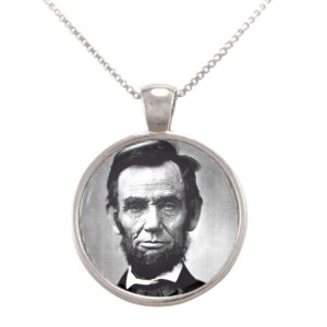 arthwick store us president abraham lincoln political pendant necklace