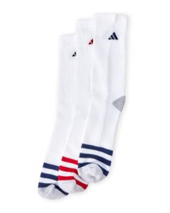 adidas men's athletic moisture wicking cushioned extra durable crew socks 3-pack/ 3-pair (shoe size 6-12)