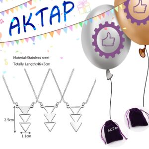 AKTAP Friendship Gift Best Friend Necklace for 3 Long Distance Gifts for Family Sister BFF Tribe Triangle Necklace