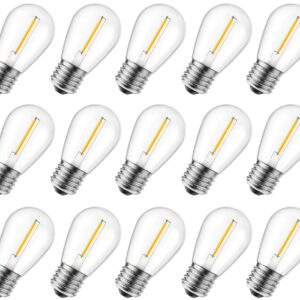 Brightown Shatterproof LED S14 Replacement Light Bulbs-E26 E27 Medium Screw Base Edison Bulbs Equivalent to 11 W, Fits for Commercial Outdoor Patio Garden Vintage Lights, 25-Pack, Warm White