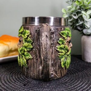 Ebros Gift Whimsical Magic Forest Spirit Chibi Greenman Drink Mug With Tree Bark Design Texture Beer Stein Tankard Coffee Cup 16oz Fantasy Willow Of The Wisteria Woods