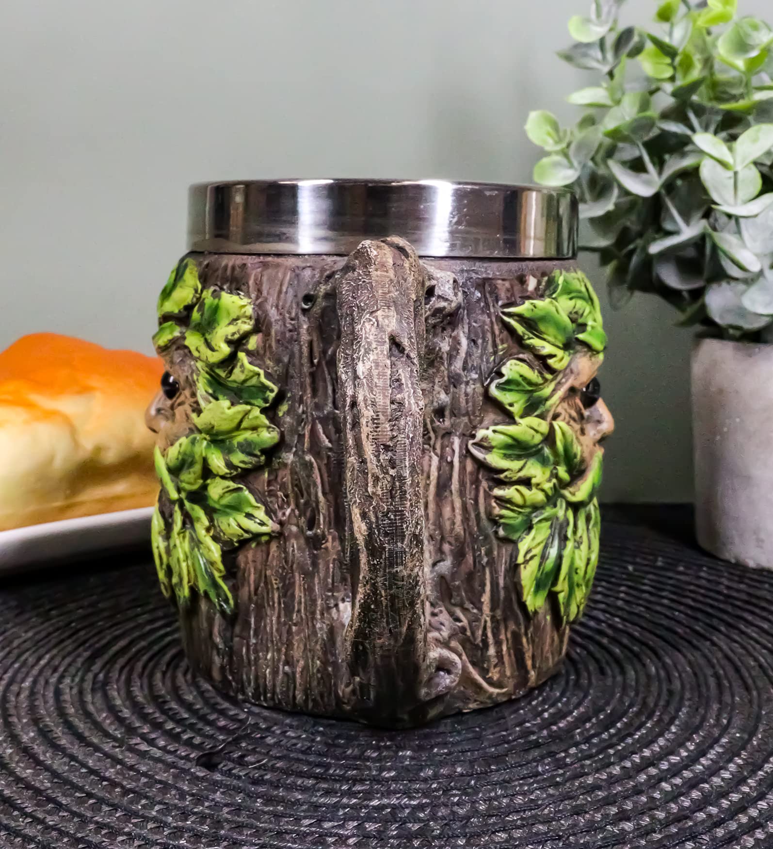 Ebros Gift Whimsical Magic Forest Spirit Chibi Greenman Drink Mug With Tree Bark Design Texture Beer Stein Tankard Coffee Cup 16oz Fantasy Willow Of The Wisteria Woods