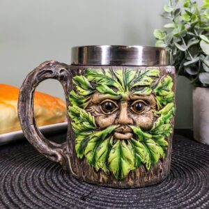 Ebros Gift Whimsical Magic Forest Spirit Chibi Greenman Drink Mug With Tree Bark Design Texture Beer Stein Tankard Coffee Cup 16oz Fantasy Willow Of The Wisteria Woods