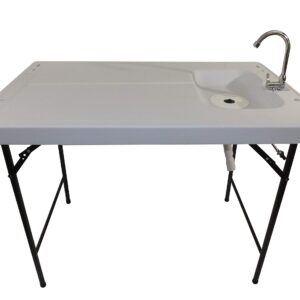 Old Cedar Outfitters Premium, Extra-Large Fish and Game Cleaning Table with Sink and Folding Legs