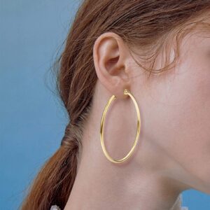 JOERICA Clip On Hoop Earrings for Women Silver Tone Gold Tone Rose Gold Tone Black Unpierced Hoop Earrings Non-pierced