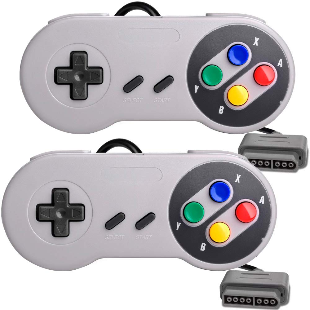 2 Packs Replacement Controller Gamepad for SNES, Game Controller Compatible with Original Super Nintendo Game Entertainment System