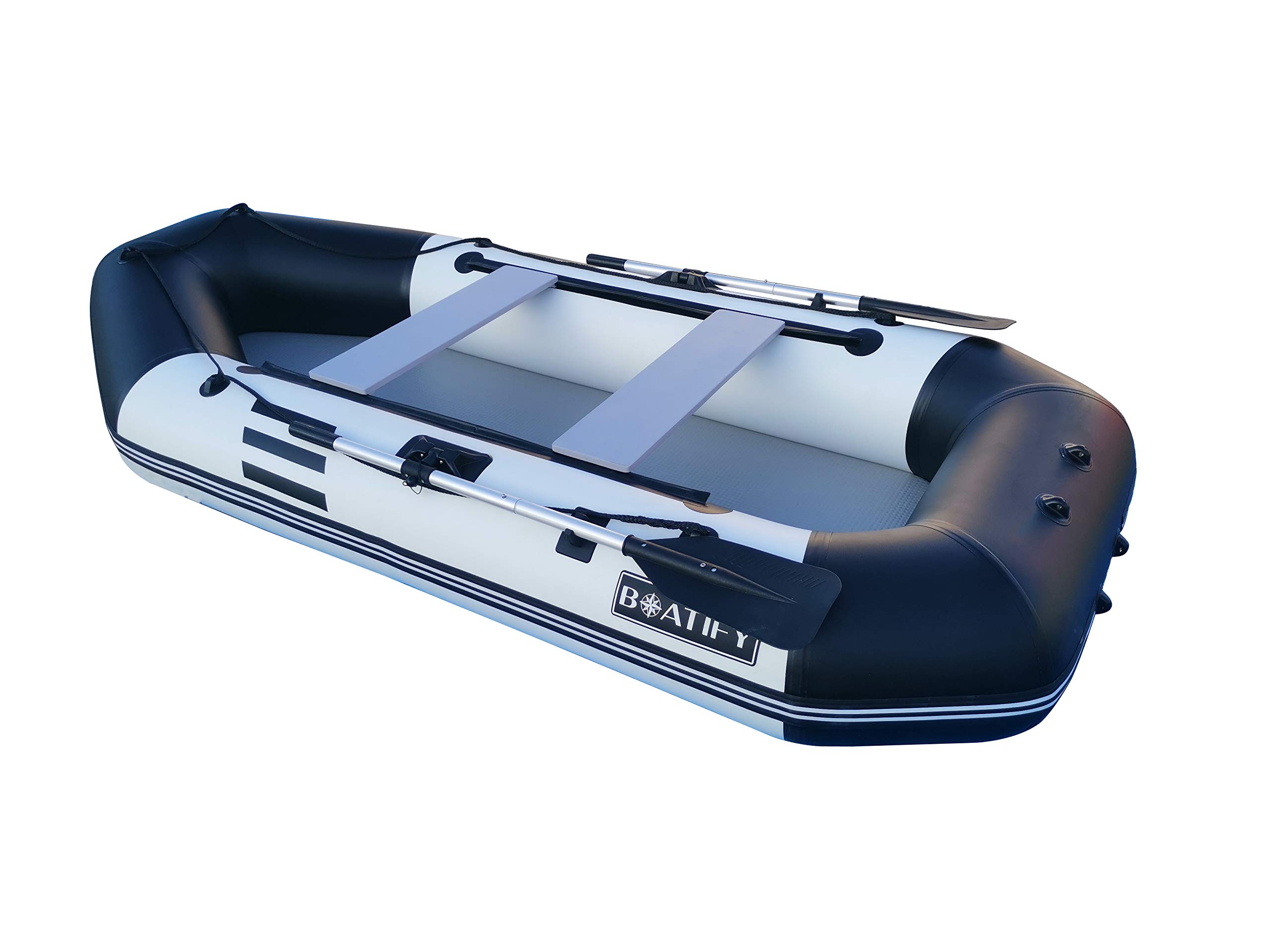 7.5ft Inflatable Fishing Boat Raft Dinghy Pontoon with Air Floor with Motor Bracket