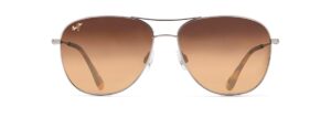 maui jim men's and women's cliff house polarized aviator reading sunglasses, gold/hcl® bronze, medium, +1.5