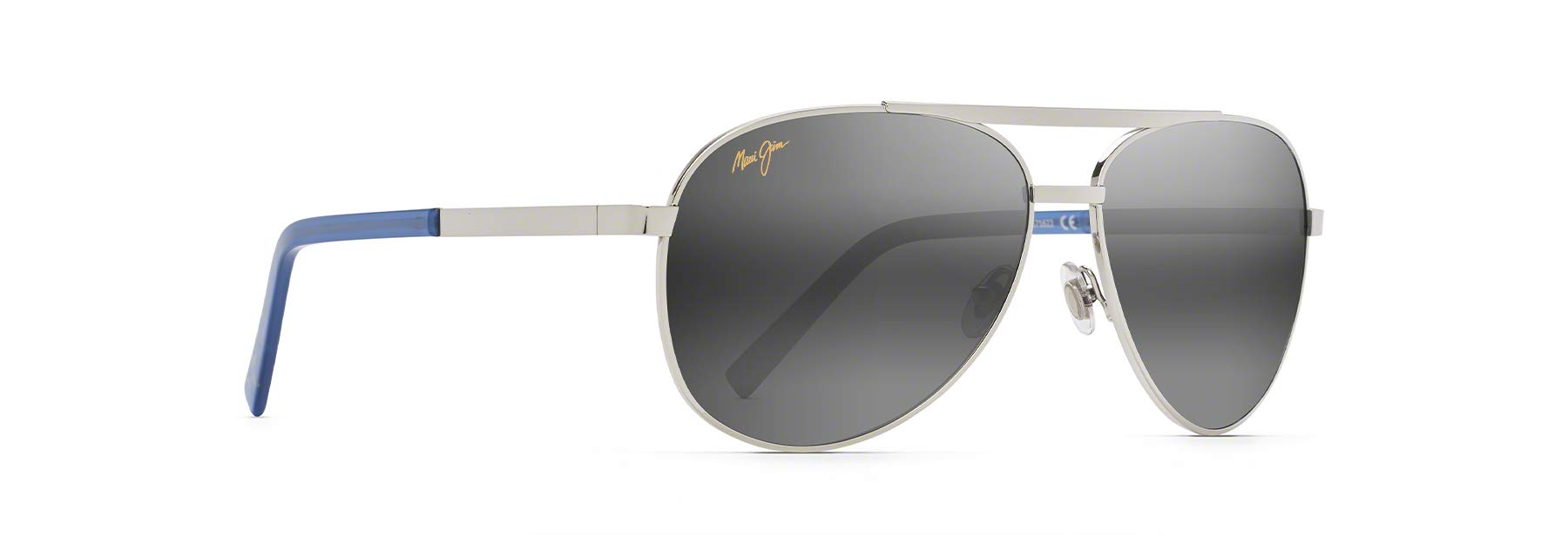 Maui Jim Men's and Women's Seacliff Polarized Aviator Sunglasses, Silver/Neutral Grey, Medium