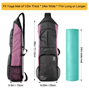 WARRIOR2 Yoga Mat Bag Carrier Fits 1/2" Thick Mat, Gym Bag With Yoga Mat Holder, Large Pockets, Water Bottles Holders, Yoga Mat Backpack for Women, Men