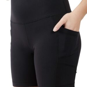 90 Degree By Reflex - High Waist Power Flex Biker Shorts with Side Pockets - 5", 7", 9" - Black 7" - Small