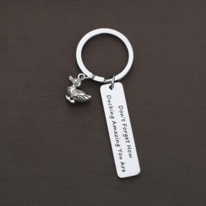 TGBJE Duck Keychain Don't Forget How Ducking Amazing You Are KeychainBFF Gift (ducking keychain)