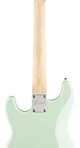 Fender Squier 3/4-Size Kids Mini Strat Electric Guitar - Surf Green Bundle with Amplifier, Instrument Cable, Tuner, Strap, Picks, Fender Play Online Lessons, and Austin Bazaar Instructional DVD