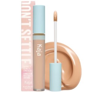 kaja liquid concealer - don't settle | buildable, lightweight, light-to-medium coverage, color-correcting, 06 boba tea, 0.21 oz