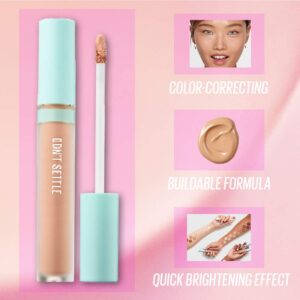 Kaja Liquid Concealer - Don't Settle | Buildable, Lightweight, Light-to-medium Coverage, Color-correcting, 06 Boba Tea, 0.21 Oz