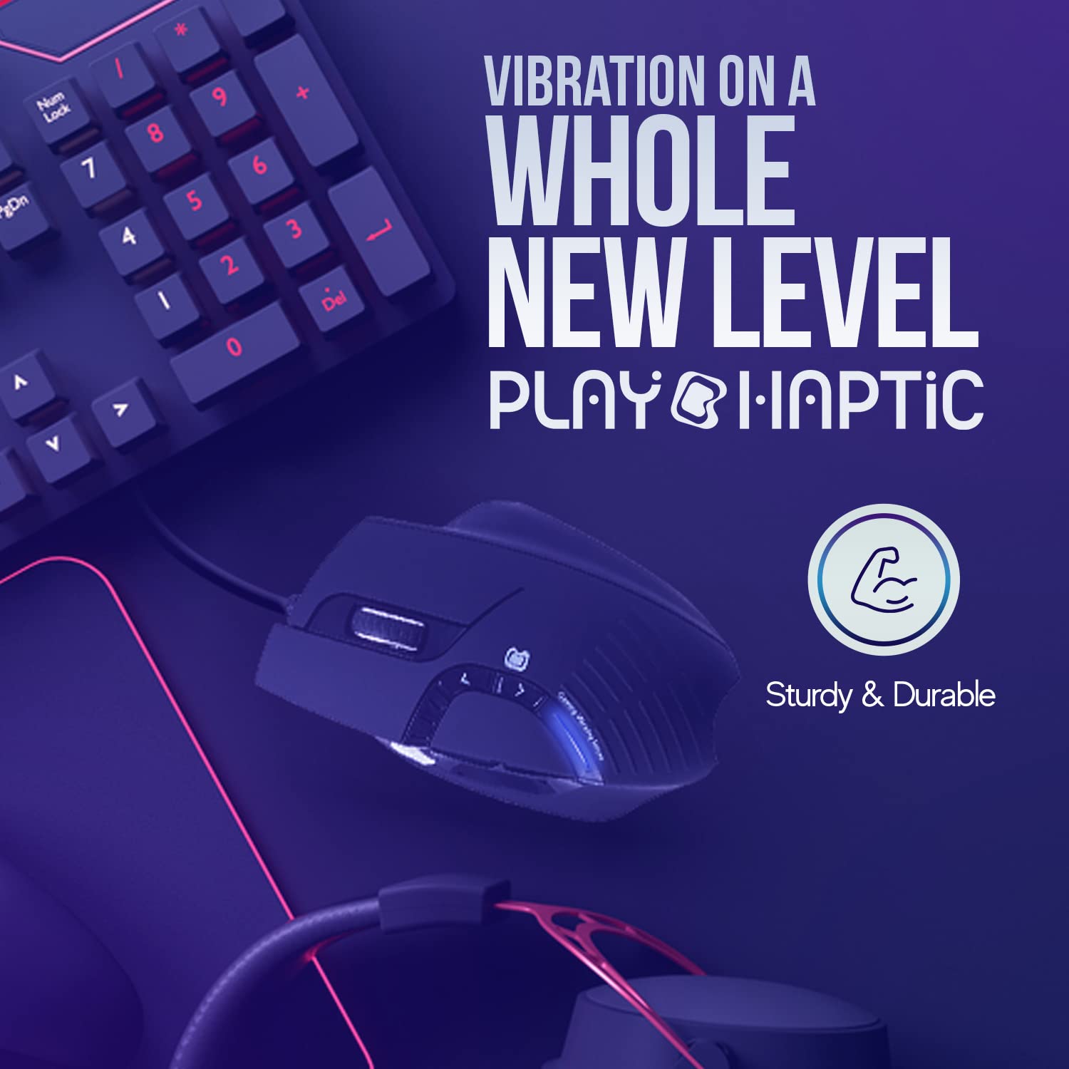 BB 4D Vibration Gaming Mouse SM35 | Sound-Reactive Haptic Sensor | Unique FPS Gaming Experience on PC for Overwatch, PUBG, CS:GO, Halo, and Many Others | Adjustable Up to 12000 DPI (SM35)