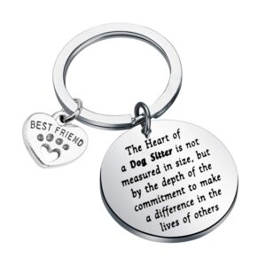 LQRI Dog Sitter Gift Pet Sitter Gift Dog Sitter Thank You Gift The Heart of a Dog Sitter is Not Measured in Size Appreciation Keychain for Dog Walker Dog Babysitter Pet Caretaker (sliver)