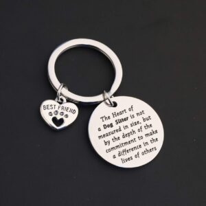 LQRI Dog Sitter Gift Pet Sitter Gift Dog Sitter Thank You Gift The Heart of a Dog Sitter is Not Measured in Size Appreciation Keychain for Dog Walker Dog Babysitter Pet Caretaker (sliver)