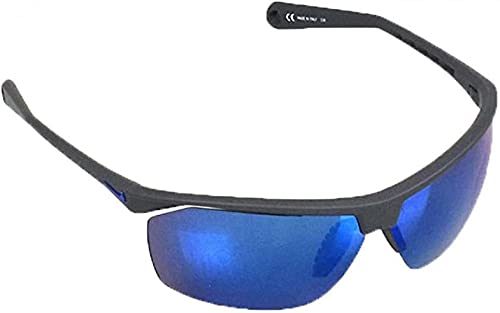 Nike EV1128-014 Tailwind 12 Sunglasses Matte Magnet Grey/Deep Royal Blue Frame Color, Grey with Blue Sky Mirror Lens Tint