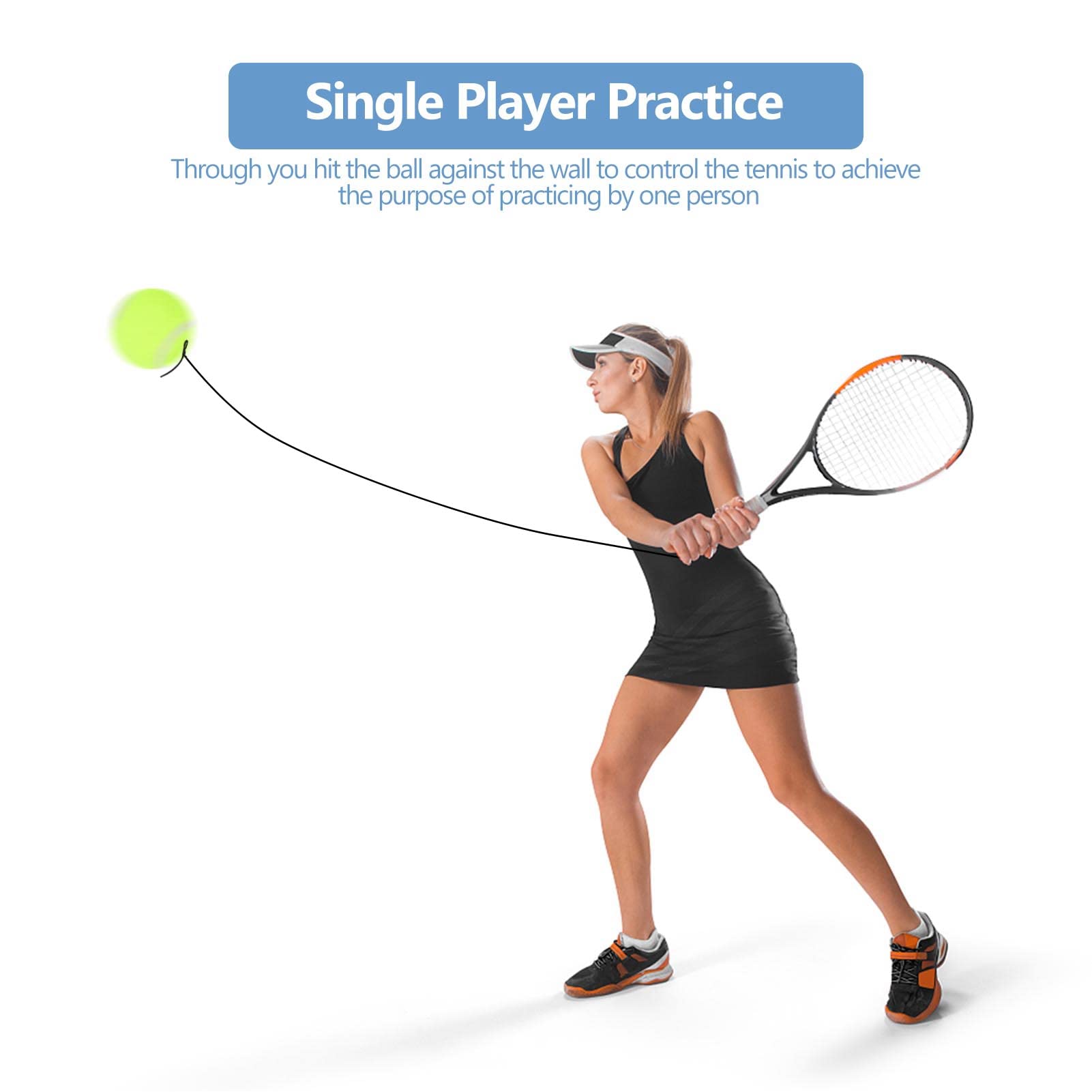 Tennis Ball, YOUTHINK Tennis Training Ball Rebound Ball with 4M Elastic Rubber String Single Practice Tennis Ball for Tennis Trainer Single Player Practice