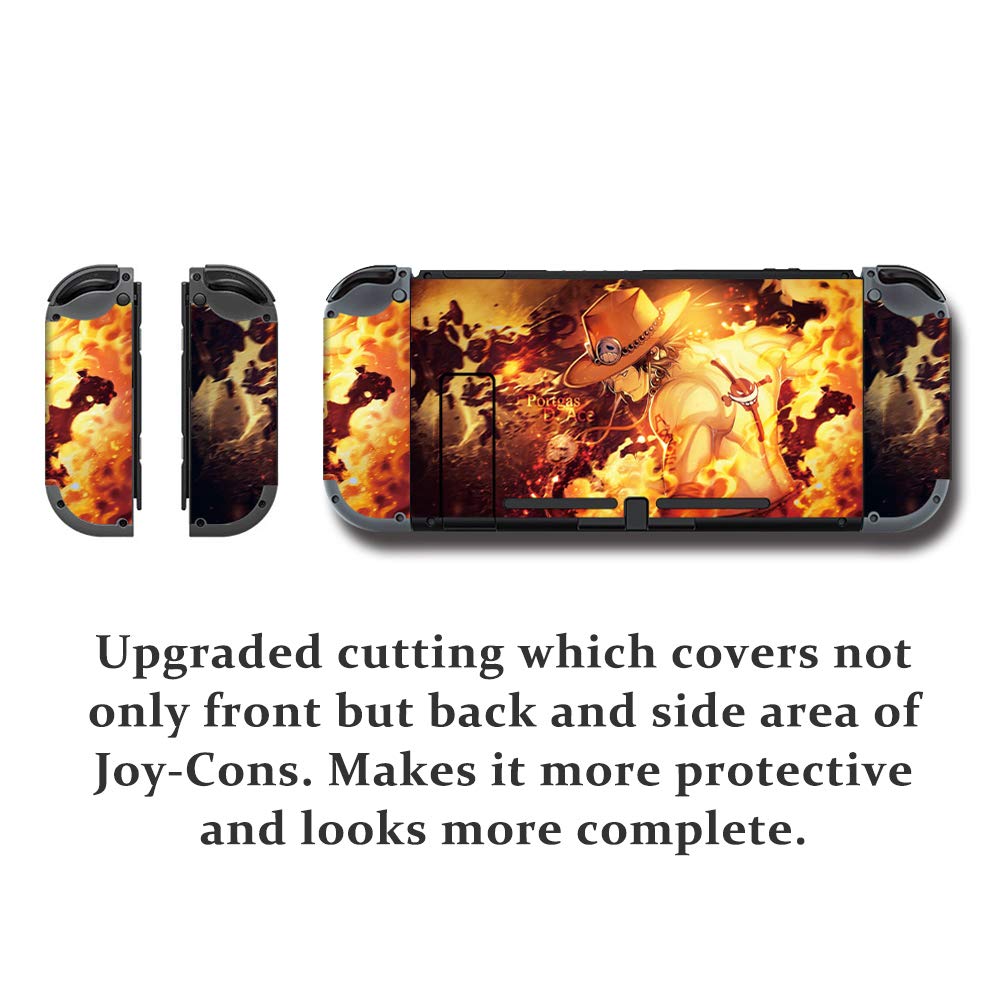 GilGames Skin Decal for Nintendo Switch, Anime Protector Wrap Protective Faceplate Full Set Stickers Console Dock