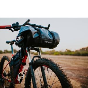 AEROE Spider Handlebar Cradle Bike Bag Carrier, Front Bike Rack Fits all Mountain, Gravel, Road and Electric Bikes, Easy to Install and Use, Carry any type of Front Roll Dry Bag, Bag, Tent up to 11lbs