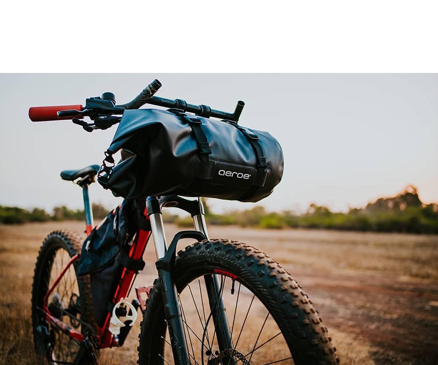 AEROE Spider Handlebar Cradle Bike Bag Carrier, Front Bike Rack Fits all Mountain, Gravel, Road and Electric Bikes, Easy to Install and Use, Carry any type of Front Roll Dry Bag, Bag, Tent up to 11lbs