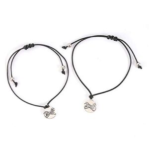 NA Pinky Promise Bracelets Distance Matching Friendship Bracelets Gift for Friend Mother Couple Family Women Teen Girls (Q-promise)