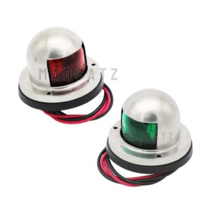 MADCATZ MIX Side Marker Light Assemblies Boat Interior Lights Red/Green 8 LED Port Starboard Stainless Steel Navigation Lights for Boat Ship Yacht 12V DC Waterproof Pack of 2